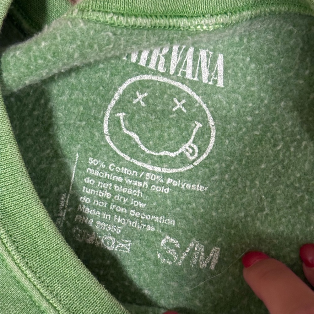 Nirvana Urban Outfitters crewneck sweatshirt green
